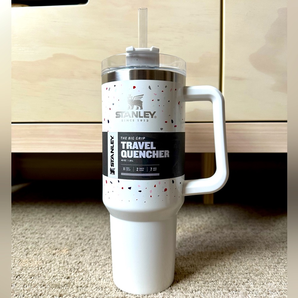 Stanley 40 oz stainless steel adventure quencher tumbler - terrazzo pearlescent